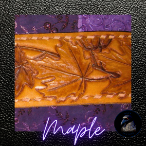 Maple leaf painted guitar strap