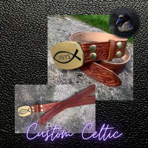 Christian celtic carved belt