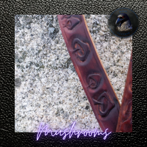 mushroom carved leather belt