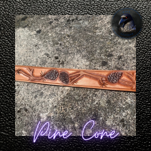 Pine cone veg tan leather belt