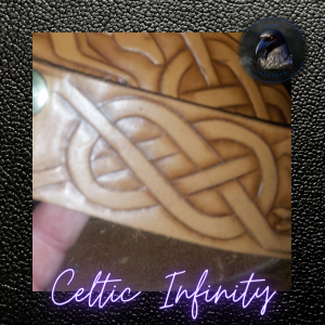 Celtic infinity knot veg tan leather belt